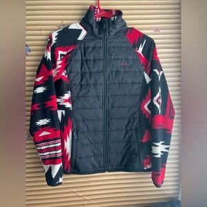 Polo Ralph Lauren Black and Red Patterned Puffer Jacket